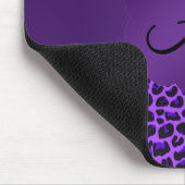 Zebramuster Leopard des Monogramms lila Mousepad (Ecke)