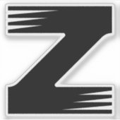 Zebramuster-Linienstyle Z-Buchstabe Monogramm Aufkleber (Vorderseite)