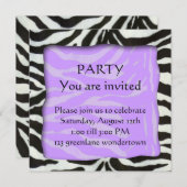 Zebramuster, moderne Party Einladung (Vorne/Hinten)