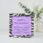 Zebramuster, moderne Party Einladung (Stehend Vorderseite)