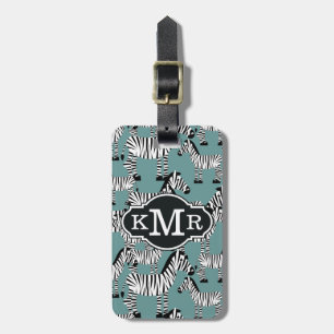 Zebramuster  Monogramm Gepäckanhänger