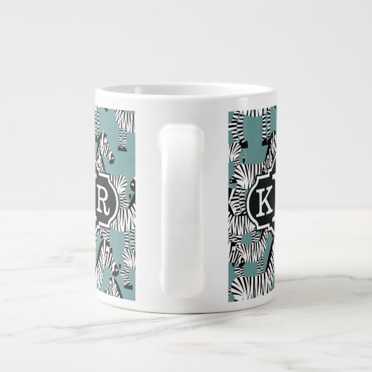 Zebramuster| Monogramm Jumbo-Tasse (Rückseite)