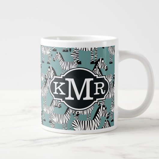 Zebramuster| Monogramm Jumbo-Tasse (Rechts)