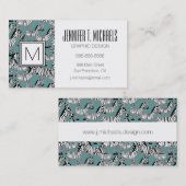 Zebramuster| Monogramm Visitenkarte (Vorne/Hinten)