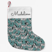 Zebramuster| Name hinzufügen Kleiner Weihnachtsstrumpf (Vorderseite)