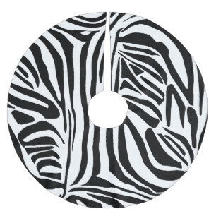 Zebramuster Polyester Weihnachtsbaumdecke