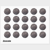 Zebramuster Runder Aufkleber (Blatt)