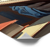 Zebrary Funny Zebra in Bibliothekspainen Poster (Ecke)