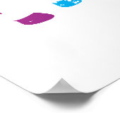 Zebras - Blau und Lila Poster (Ecke)