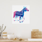 Zebras - Blau und Lila Poster (Küche)