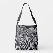 Zebras Couple Crossbody Bag Family Tragetaschen Mit Langen Trägern (Rückseite)