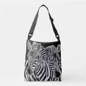 Zebras Couple Crossbody Bag Family Tragetaschen Mit Langen Trägern (Vorderseite)