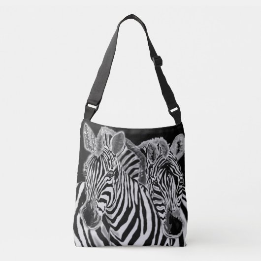 Zebras Couple Crossbody Bag Family Tragetaschen Mit Langen Trägern (Vorderseite)
