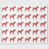 Zebras - Deep Red und White Geschenkpapier (Flach)