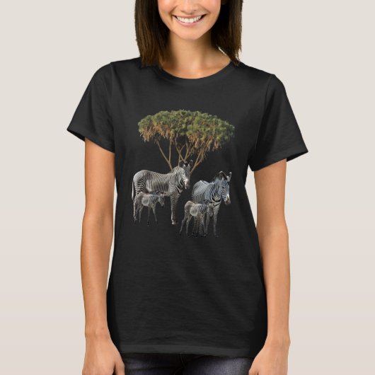 Zebras Doumpalm Zebra in Afrika T-Shirt (Vorderseite)
