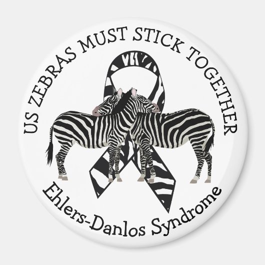 Zebras EDS Ehlers-Danlos-Syndrom Magnet (Vorne)
