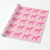 Zebras - Fuchsien und hellrosa Geschenkpapier (Ungerollt)