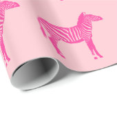 Zebras - Fuchsien und hellrosa Geschenkpapier (Rolleneckpunkt)