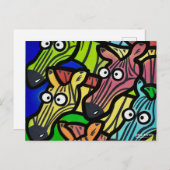 ZEBRAS GRAFFITI Postkarte (Vorne/Hinten)