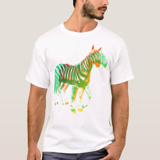 Zebras - Grün u. Orange T-Shirt