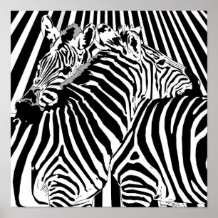 Zebras Hugging Poster für den Handel mit binären O