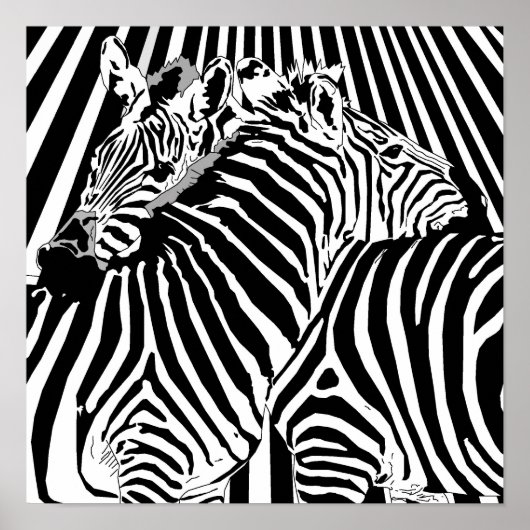Zebras Hugging Poster für den Handel mit binären O (Vorne)