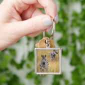 Zebras im hohen Gras Schlüsselanhänger (Hand)