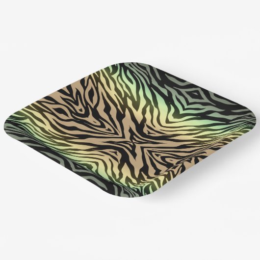 Zebras im Wald Pappteller (Gewinkelt)