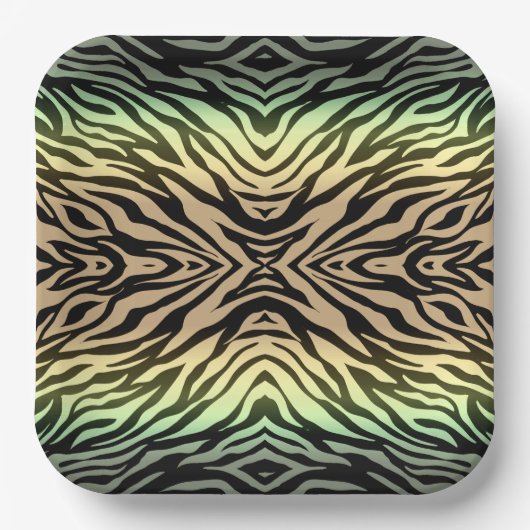 Zebras im Wald Pappteller (Vorderseite)