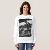 Zebras in Africa Oil Paint, Ladys Sweatshirt (Vorne ganz)