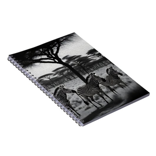 Zebras in Africa Oil Paint, Notebook Notizblock (Rechte Seite)