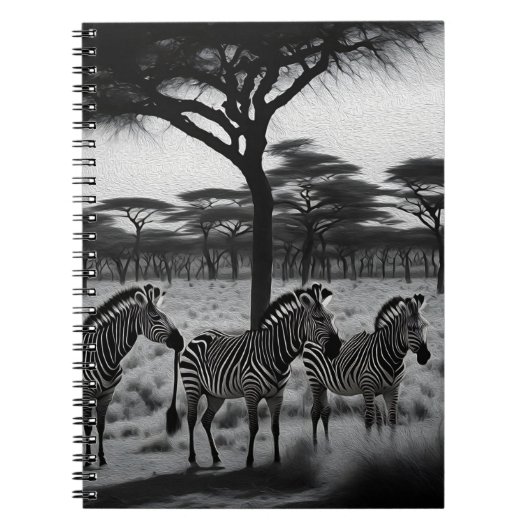 Zebras in Africa Oil Paint, Notebook Notizblock (Vorderseite)
