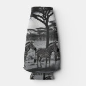 Zebras in Afrika Ölfarbe, Flasche Cooler Flaschenkühler (Vorderseite)