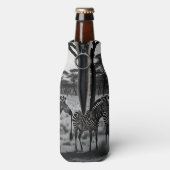 Zebras in Afrika Ölfarbe, Flasche Cooler Flaschenkühler (Flasche Rückseite)