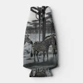 Zebras in Afrika Ölfarbe, Flasche Cooler Flaschenkühler (Rückseite)