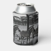 Zebras in Afrika Ölfarbe, kann kühler Dosenkühler (Kanne Rückseite)