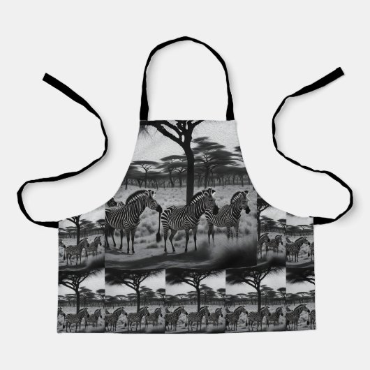 Zebras in Afrika Ölfarbe, Kinder vollwertige Schür Schürze (Vorderseite)