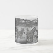 Zebras in Afrika Ölfarbe, Mattierte Tasse (Mittel)