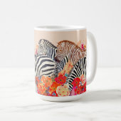 Zebras in Blumen Kaffeetasse (VorderseiteRechts)