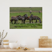 Zebras in einer Reihe Poster (Küche)