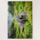 Zebras in freier Wildbahn Puzzle (Vertikal)