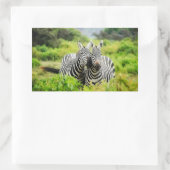 Zebras in freier Wildbahn Rechteckiger Aufkleber (Tasche)