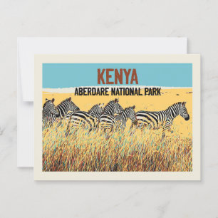 Zebras in Kenia, Aberdare-Nationalpark Postkarte