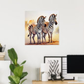 Zebras Kunst, Dichtung und Musik Poster (Heimbüro)