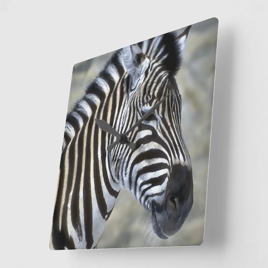 Zebras Lovers Art Quadratische Wanduhr (Winkel)