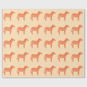 Zebras - Mandarin und leichte Orange Geschenkpapier (Flach)