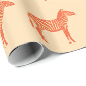 Zebras - Mandarin und leichte Orange Geschenkpapier (Rolleneckpunkt)
