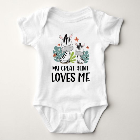 Zebras Meine große Tante Lieben Baby Strampler (Vorderseite)