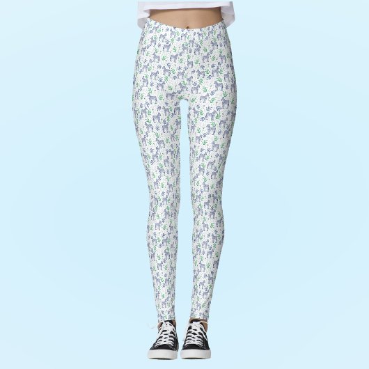 Zebras mit Martinis White Fun Athletic Fitness Leggings