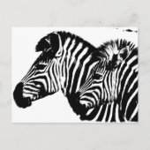 Zebras Moderne Schwarz-Weiß-Pop Kunstvorlage. Postkarte (Vorderseite)